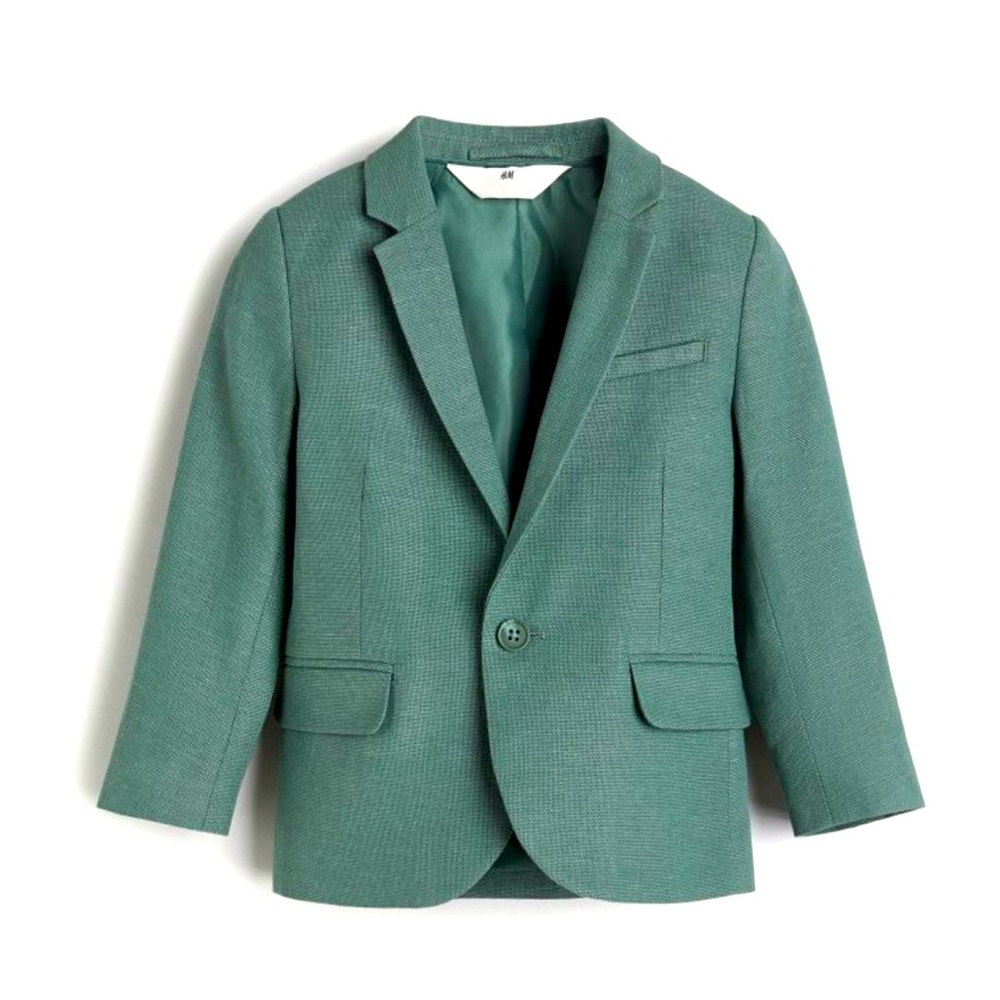 H&M Single Breasted Slim Fit Suit - Dark Dusty Green 3T